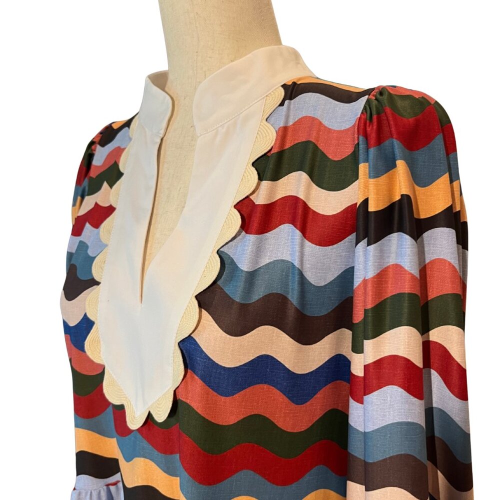 Smith & Quinn Tory Colorful Wave chevron pattern dress in size small.